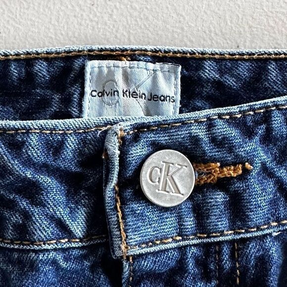 Vintage cK Calvin Klein Jeans Womens 9 Blue Flare Midrise 90s Bootcut - Picture 10 of 14